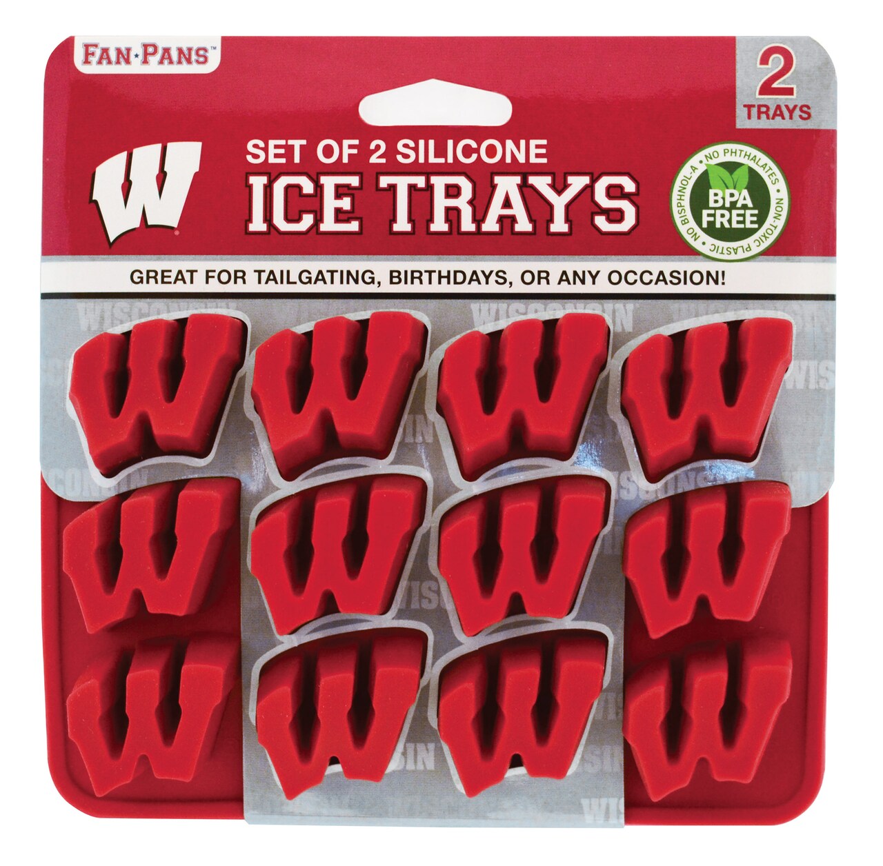 MasterPieces Game Day Set - FanPans NCAA Wisconsin Badgers - Silicone Ice  Cube Trays Two Pack - Dishwasher Safe